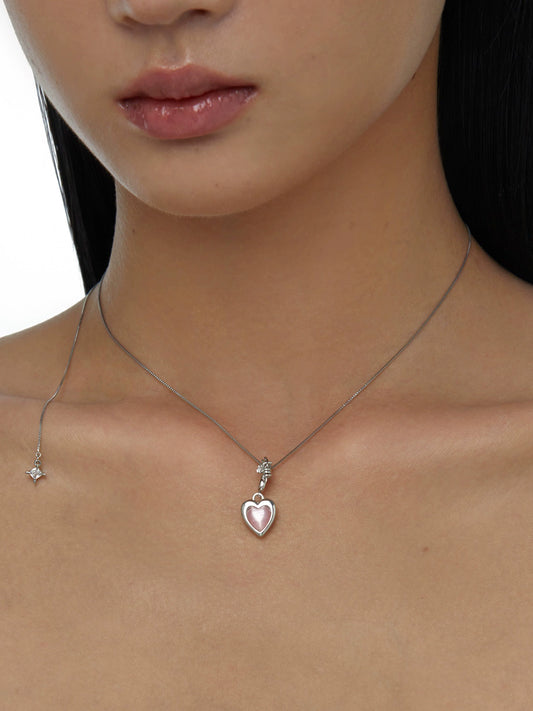 Sowon rose heart pendant necklace B2522