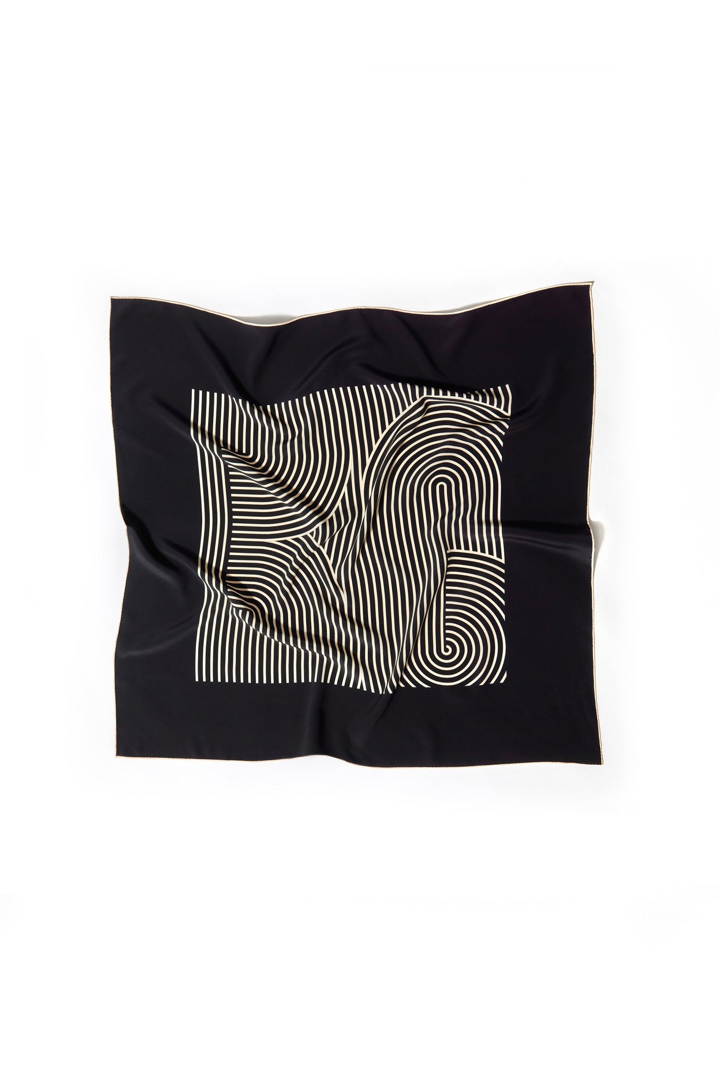 Abstract line double-sided silk scarf