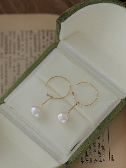 Simple Pearl Drop Earrings B1386