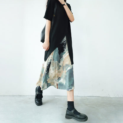 A line oil painting style skirt B1854