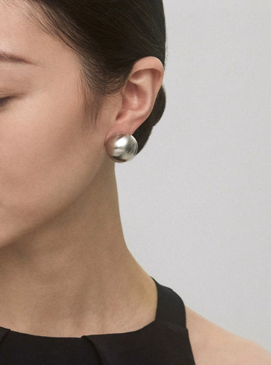 Brushed semi-circle earrings B2178