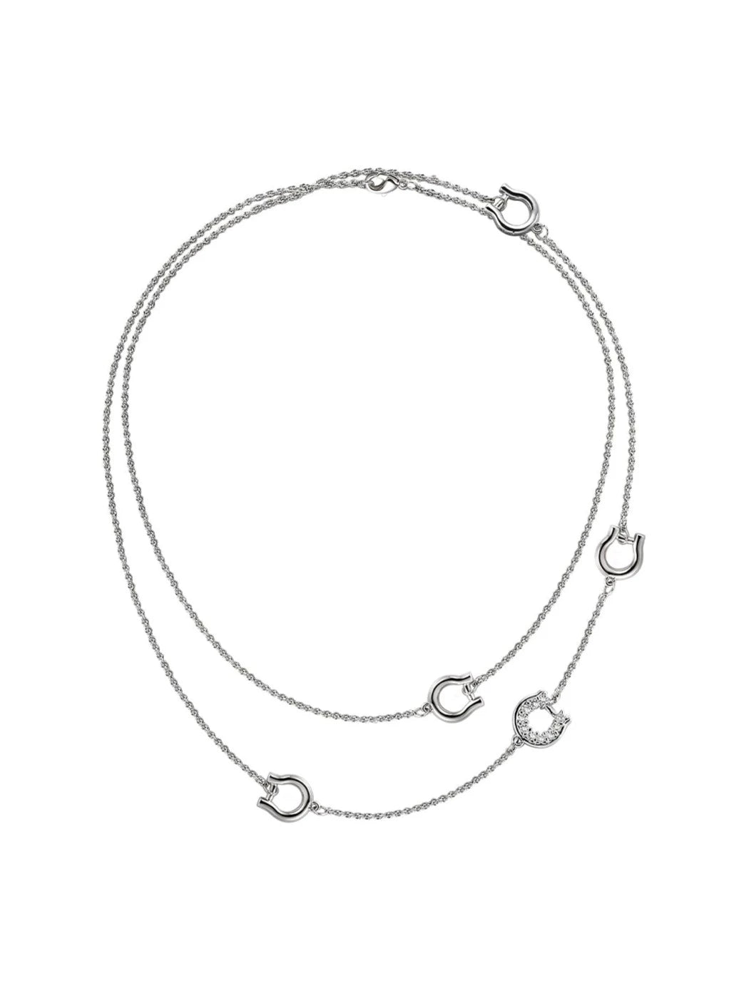 Horseshoe stack long necklace B2445