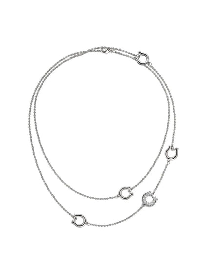 Horseshoe stack long necklace B2445