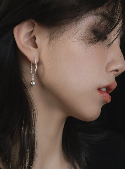 S925 teardrop twist earrings B1903