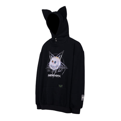 Garfield print cat ear hooded sweater