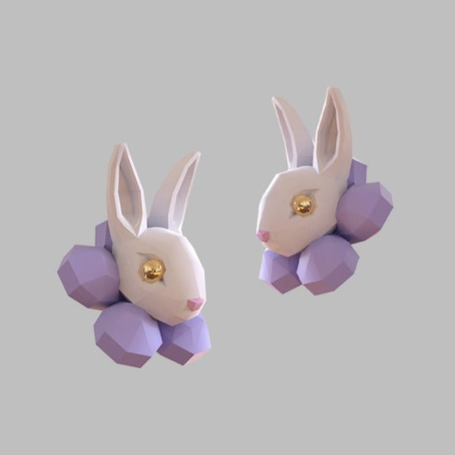 Polygon Stylish Rabbit Earrings B1234