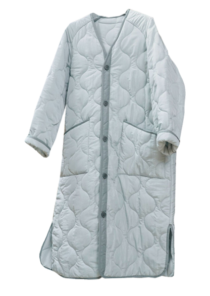 Light &amp; warm quilted long coat B2329