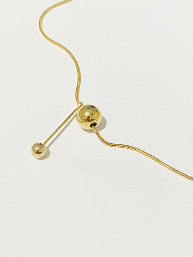 S925 Bone Chain Ball Necklace B1508