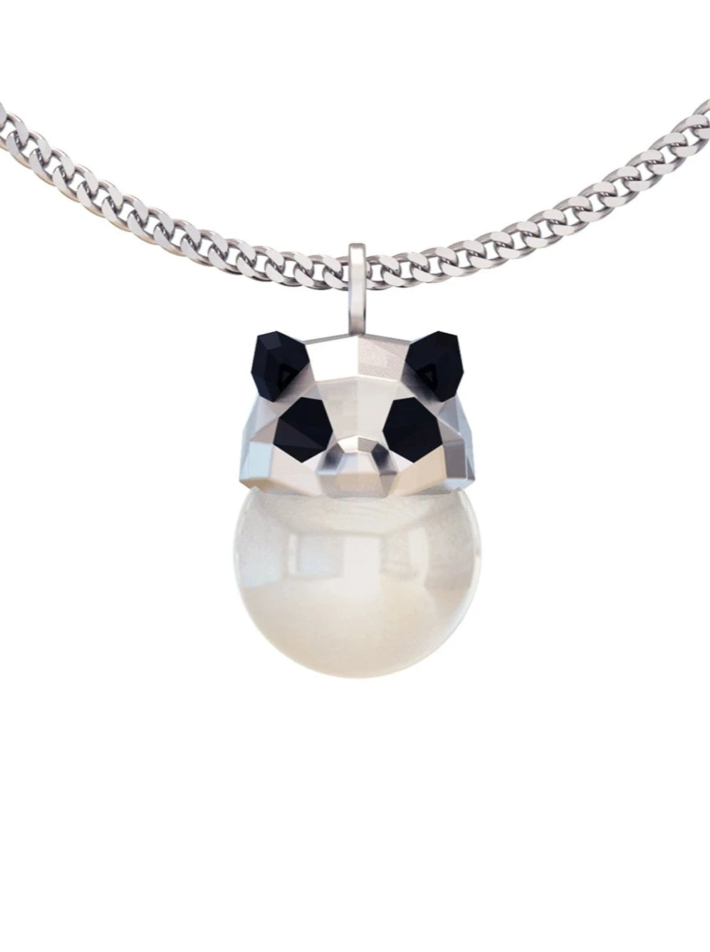 多邊形大熊貓珍珠項鍊 B2629