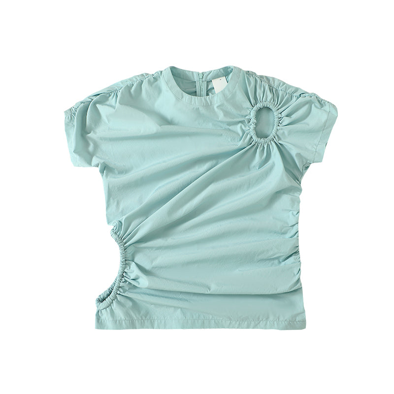 Ocean Blue Double Round Sleeveless T-shirt B1969