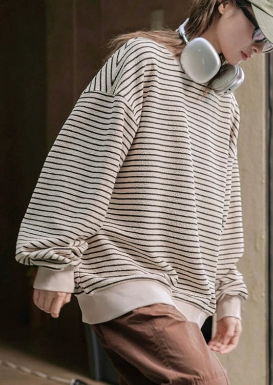 Striped loose sweatshirt B2553