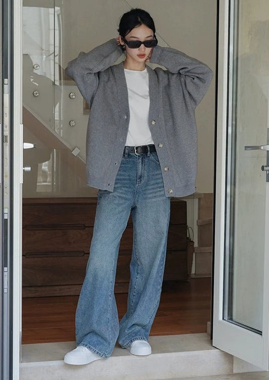 Wide leg casual jeans B2097