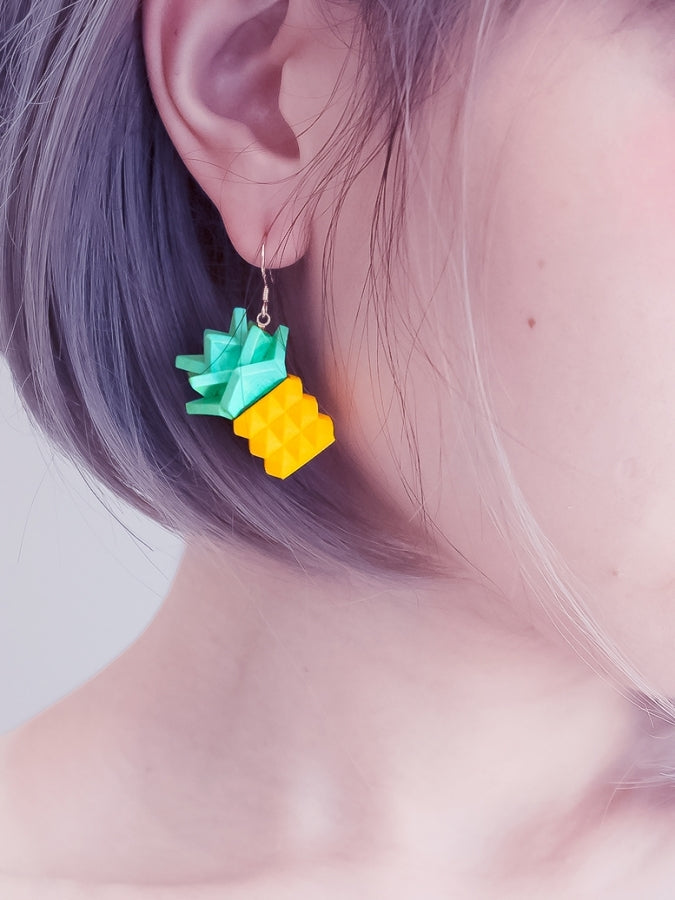 Polygon Square Pineapple Earrings B1241