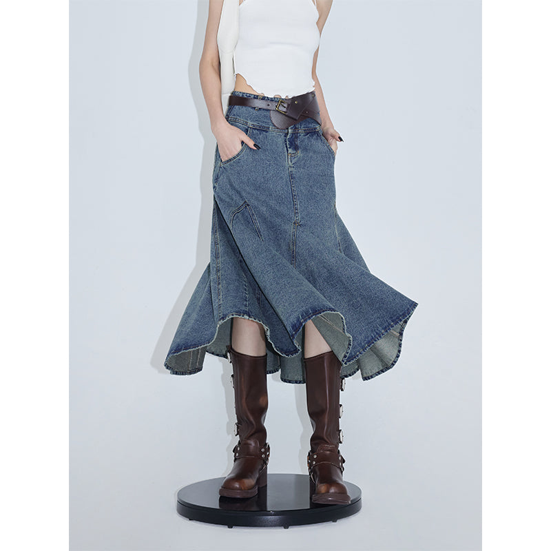 Retro a-line fishtail skirt