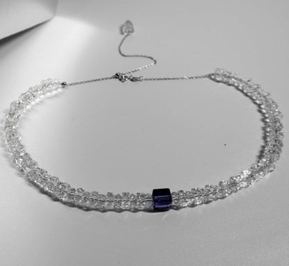 Crystal glass bead necklace B1247