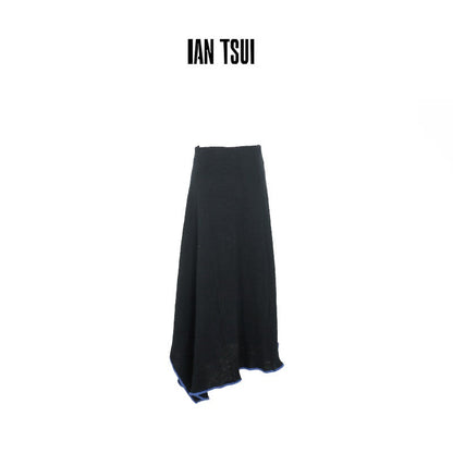 Knitted irregular long skirt and top