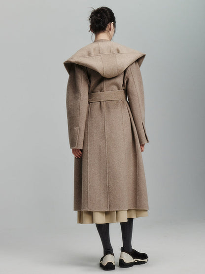 Tea brown wool trench coat