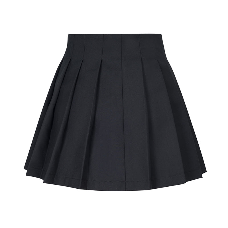 Slim a-line small black short skirt
