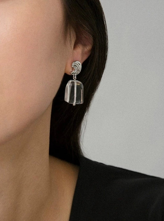 Irregular crystal drop earrings B2184