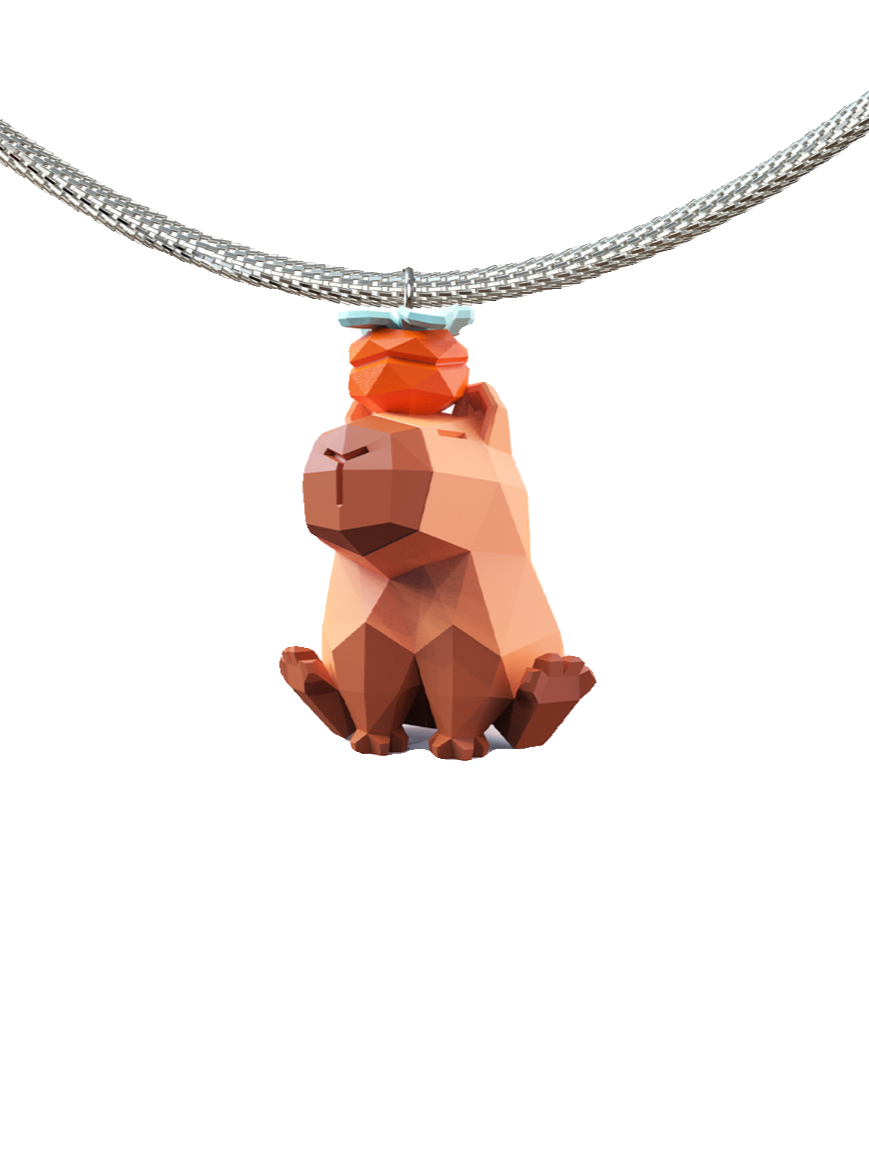 Capybara girly polygon necklace B2259