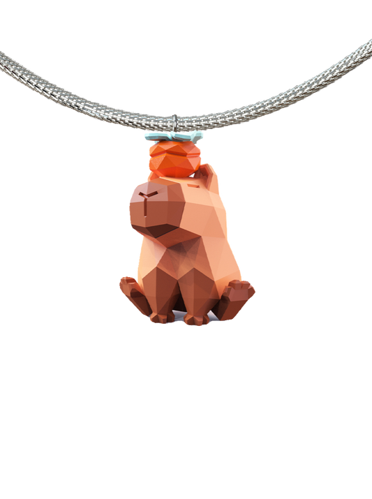 Capybara girly polygon necklace B2259