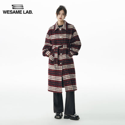 Casual Retro Plaid Wool Coat