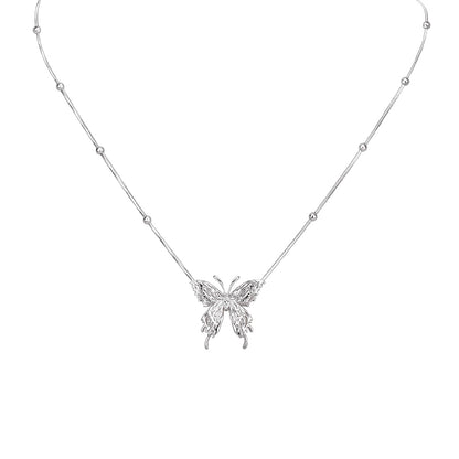 Double Butterfly Ball Necklace B1933