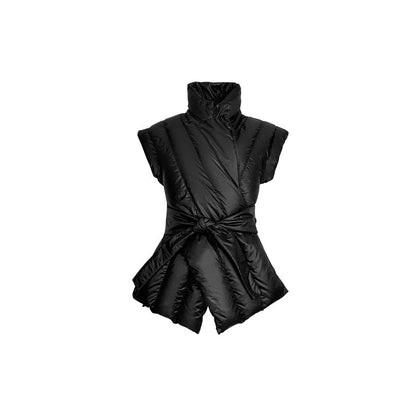 Slim Fit Quilted Short Sleeveless Down Jacket