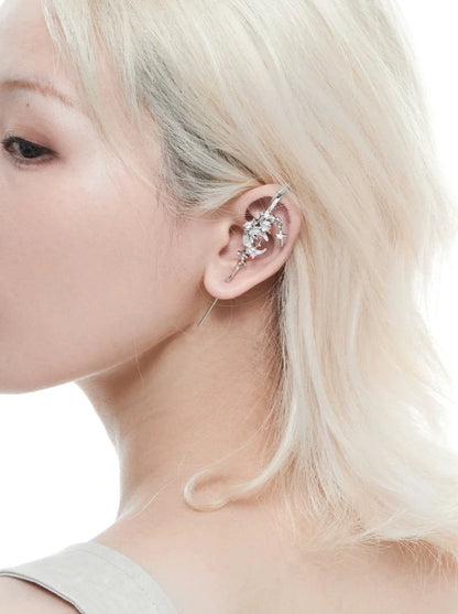 Moon needle earrings B2372