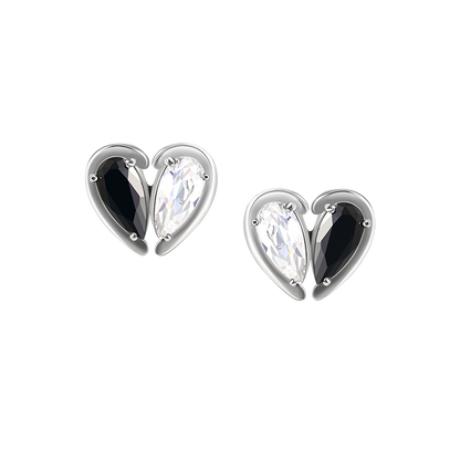 Black &amp; White Love Earrings B1567