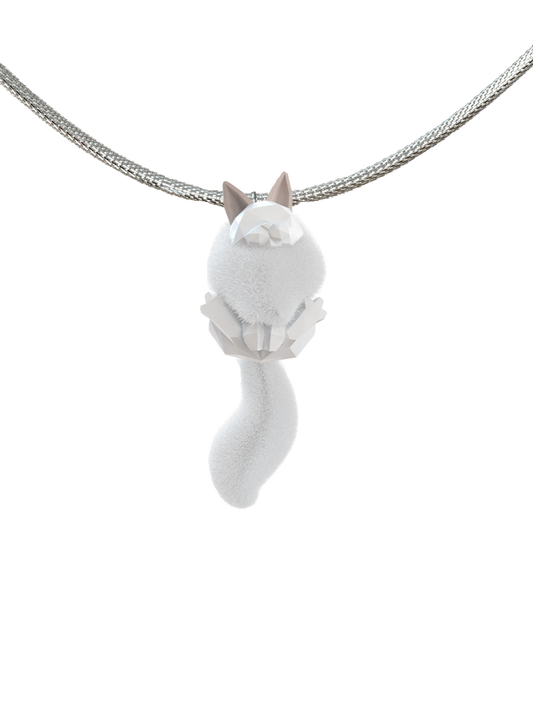 Warm cat polygon necklace B2265