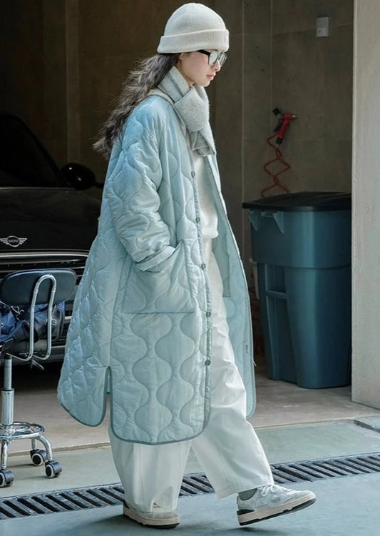 Light &amp; warm quilted long coat B2329