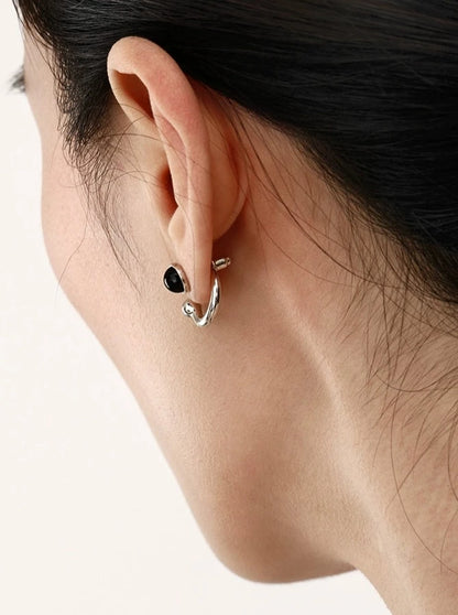 S925 black onyx earrings B2284