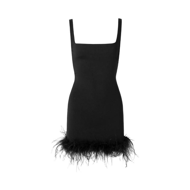 Fluffy Fur black dress