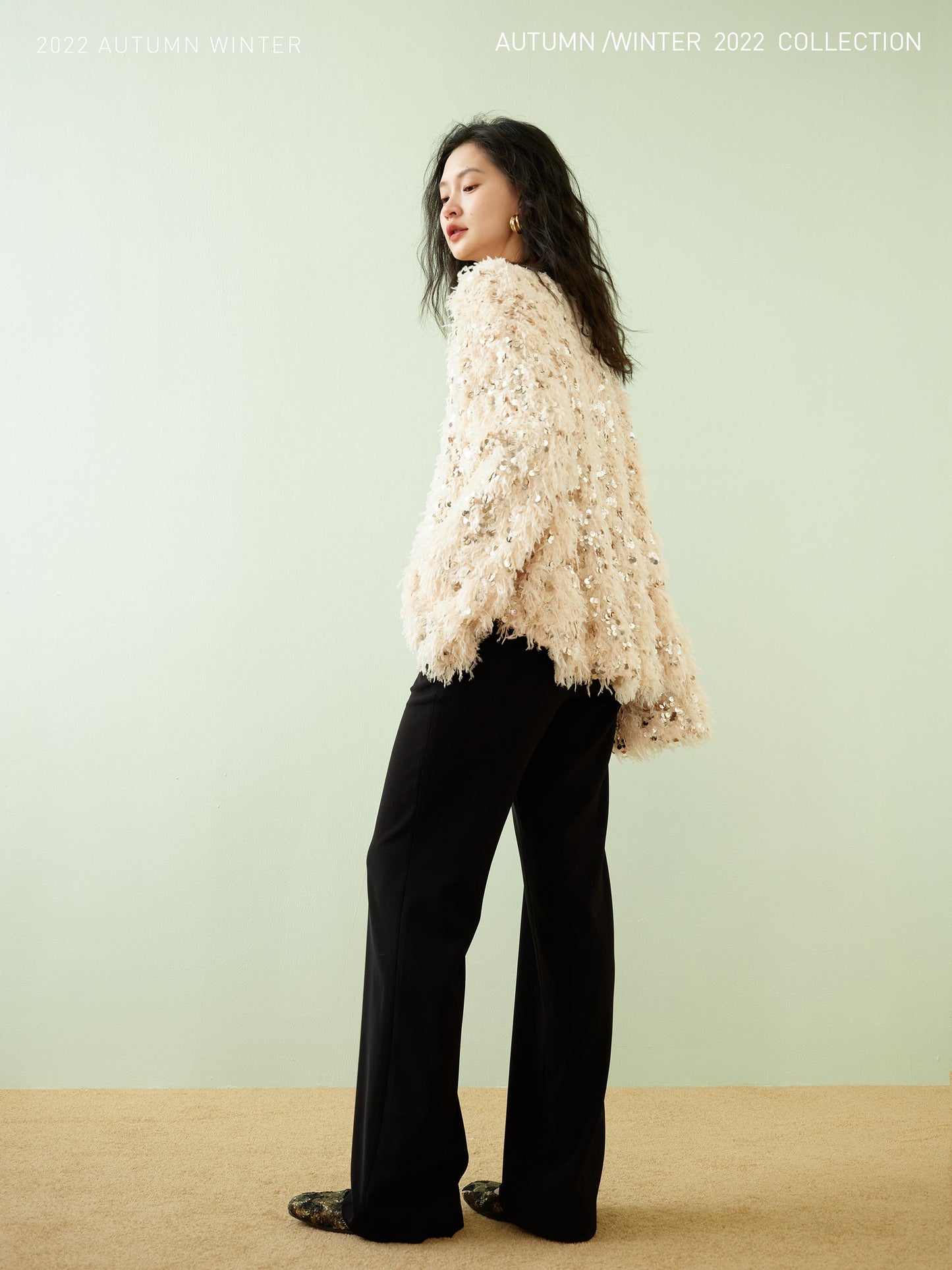 Winter Feather Sequin Pullover