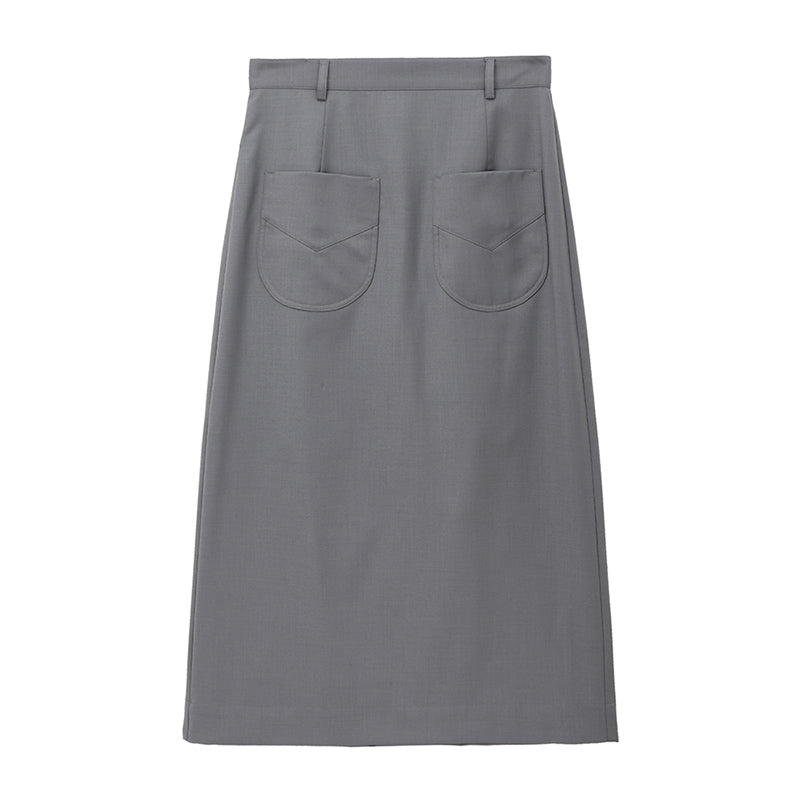 Early spring wool gray skirt