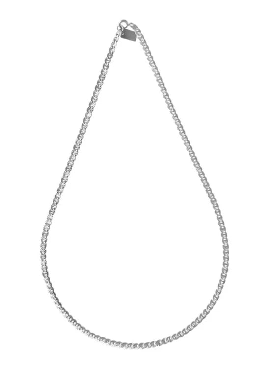 S925 Shiny lace plain necklace B2514
