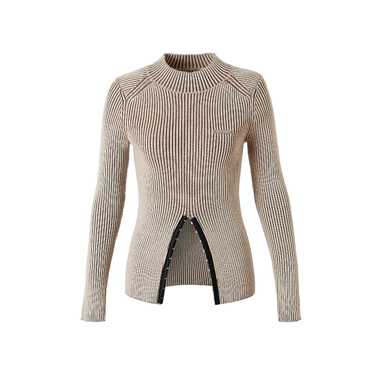 Knitted slim striped sweater