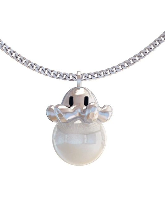 Small polygon octopus pearl necklace B2630