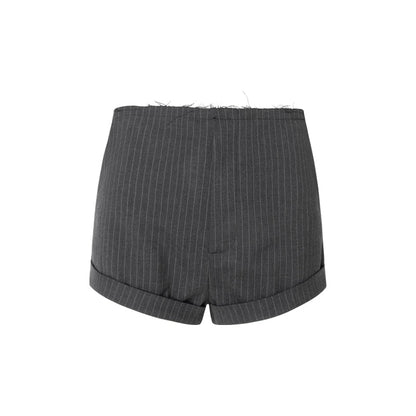 Gray striped suit shorts