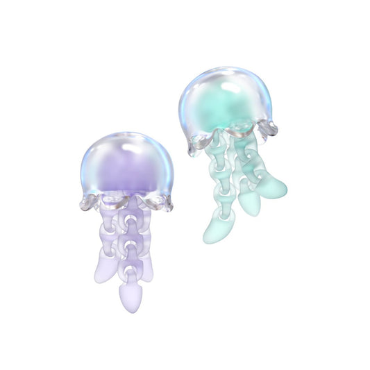 Original jellyfish polygon earrings B1923