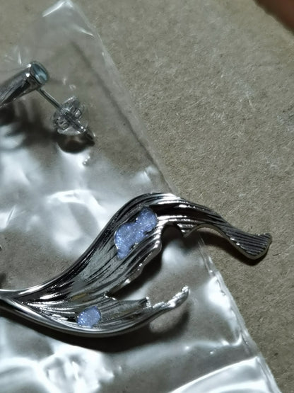Fishtail silver earrings B1499