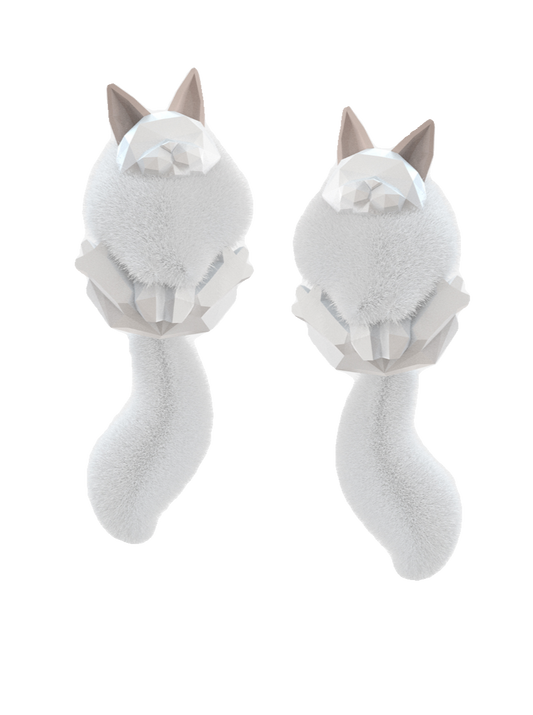 Warm cat polygon earrings B2264