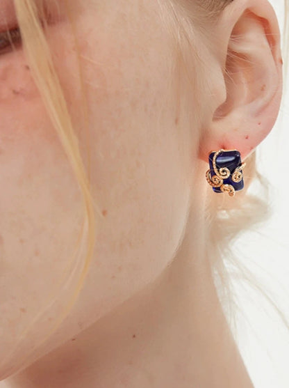 Retro glass high-end earrings B2564