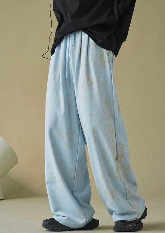Washed batik wide sweat pants B2451