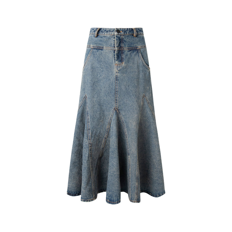 Retro a-line fishtail skirt