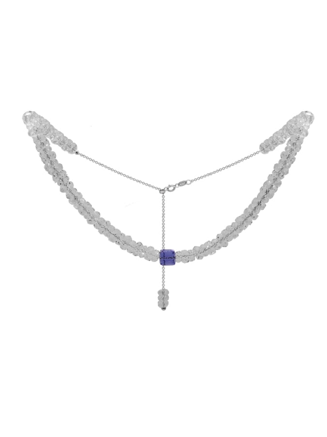 Crystal glass bead necklace B1247
