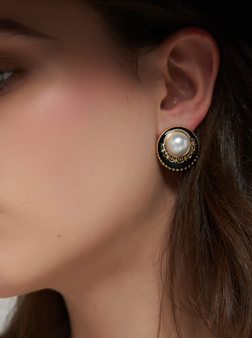 宮廷風復古珍珠耳環 B2558