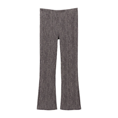 Stretch flared hand-stitched pants