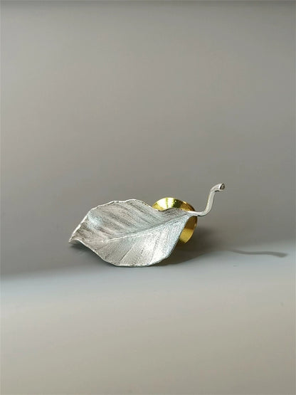 S925リーフブローチ　B2276